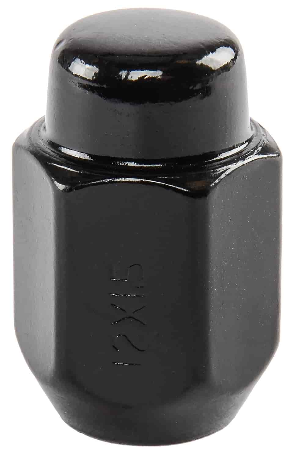 Acorn Lug Nuts, Short Closed-End [12mm  x 1.5, Black Chrome]