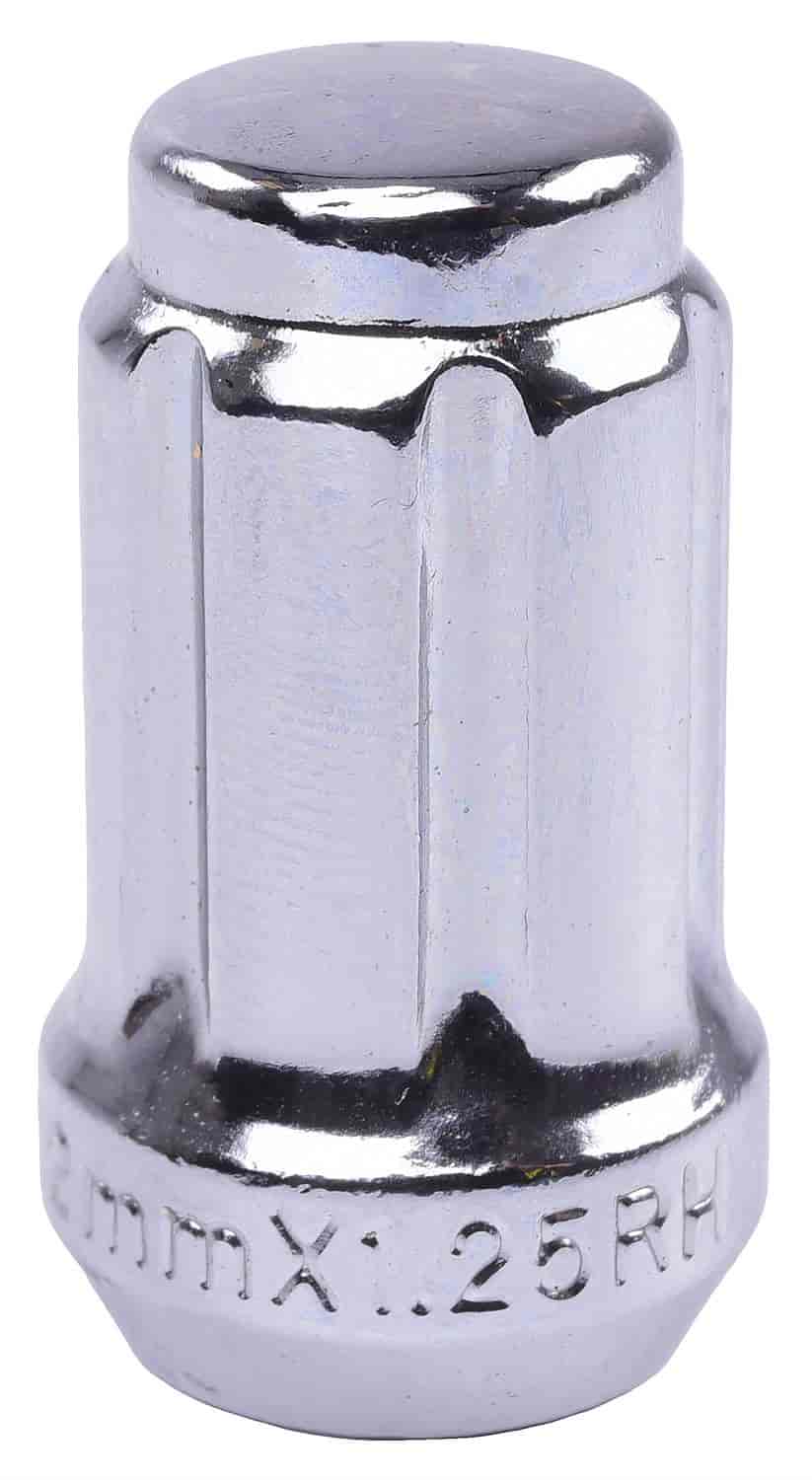 Spline Drive Lug Nuts, Short Closed-End [12mm x 1.25 RH, Chrome]