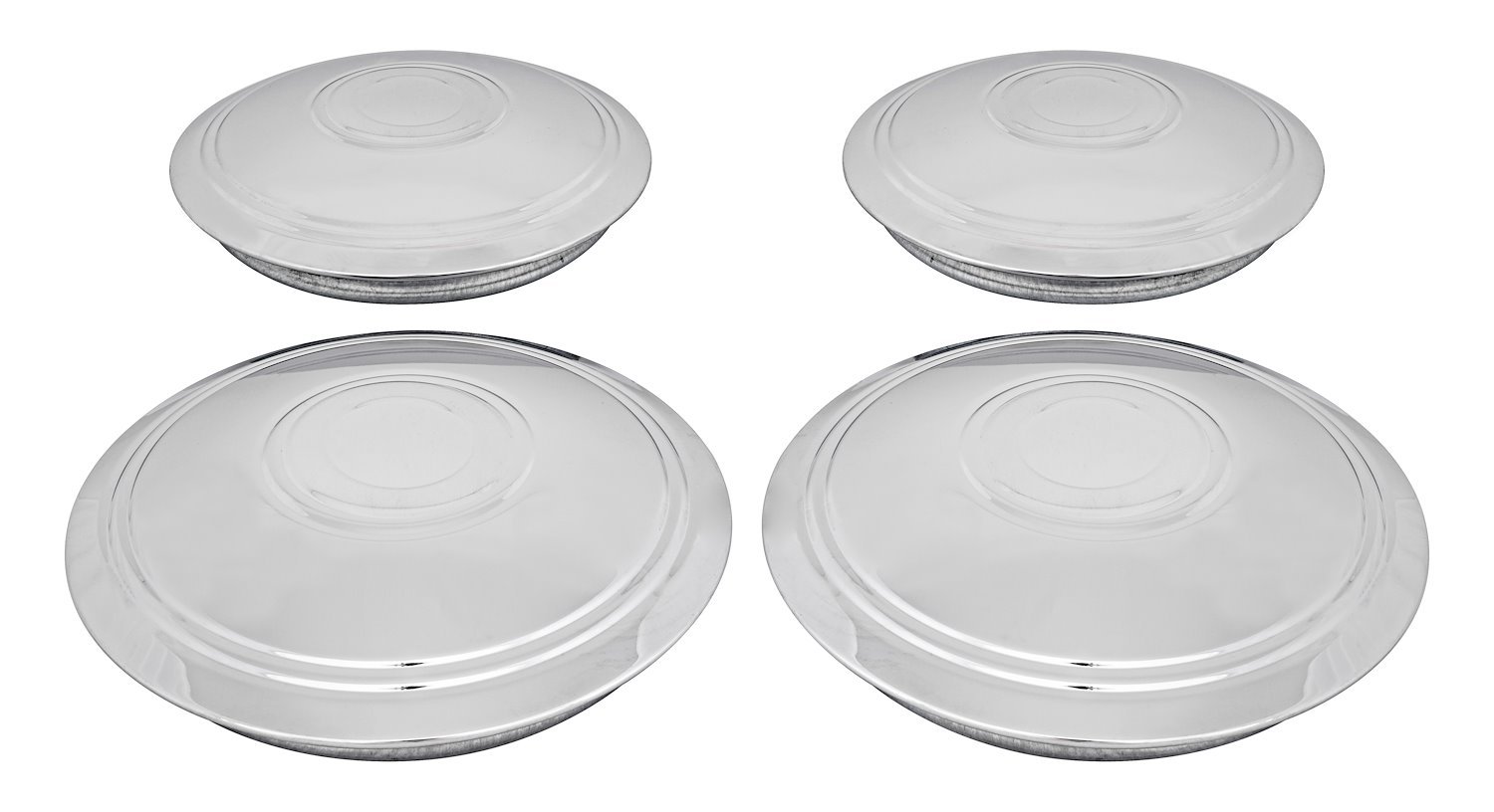 "Police" Flat Wheel Center Caps Fits OE & Aftermarket Chevy Corvette Rally Wheels [Chrome, Stainless, 4-PC]
