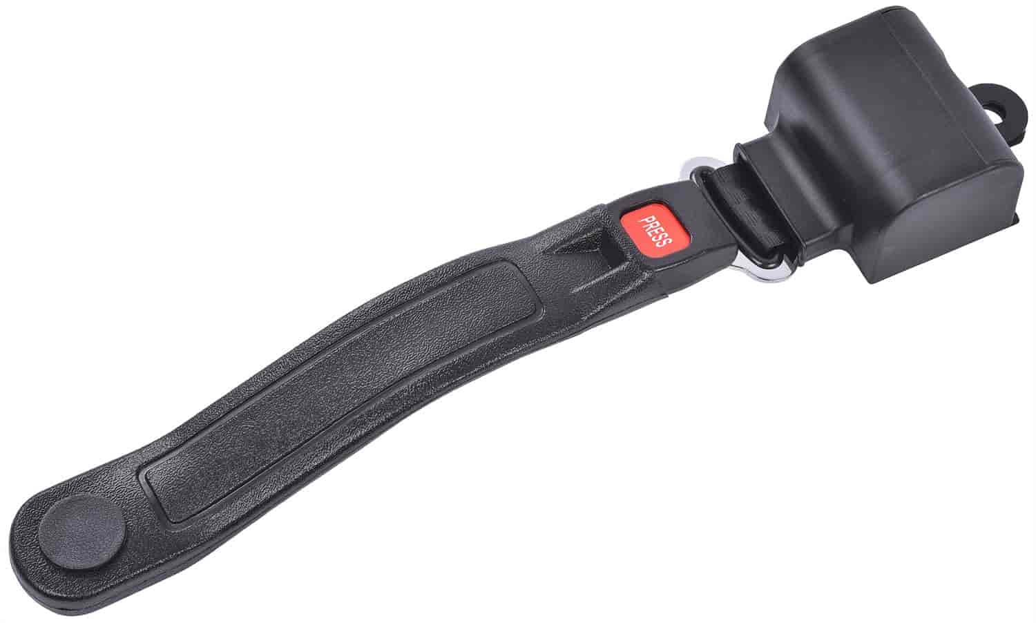2-Point Retractable Seat Belt, Black with Red Push-Button Latch [60 in. Overall Length]