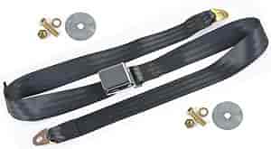 2-Point Non-Retractable Seat Belt & Hardware Kit, Black with Lift Latch [Length: 74 in.]
