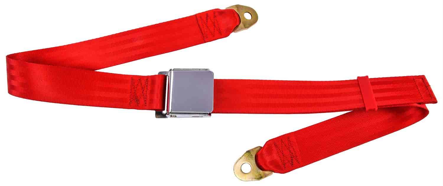 2-Point Non-Retractable Seat Belt, Flame Red with Lift Latch [Length: 60 in.]