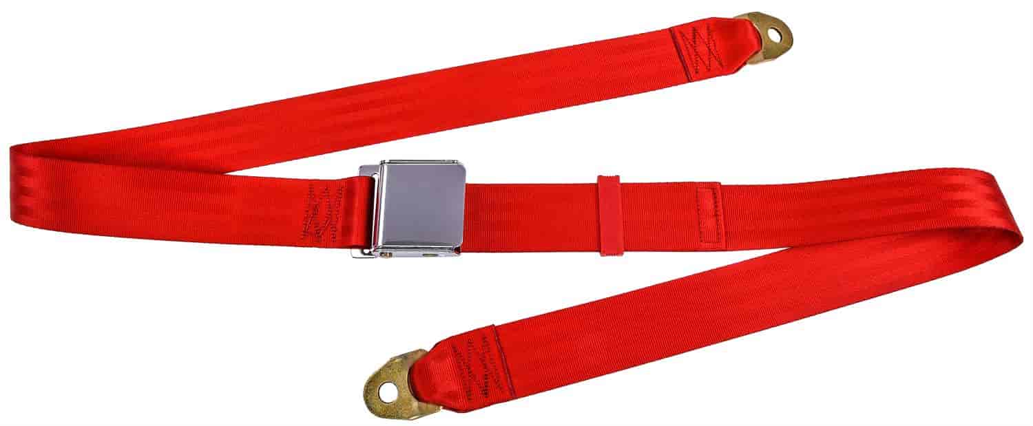 2-Point Non-Retractable Seat Belt, Flame Red with Lift Latch [Length: 74 in.]