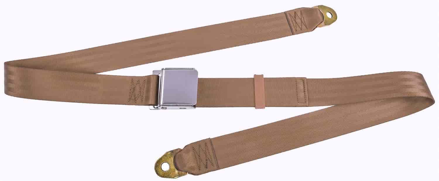 2-Point Non-Retractable Seat Belt, Tan with Lift Latch [Length: 74 in.]
