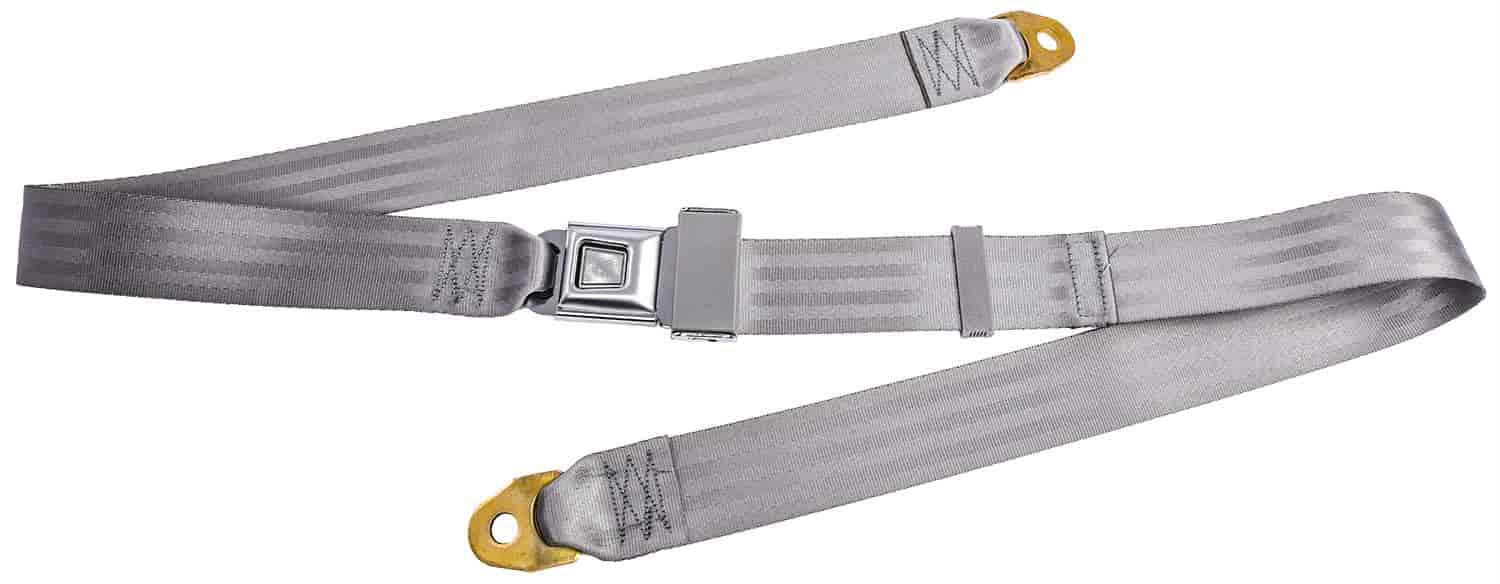 2-Point Non-Retractable Seat Belt, Gray with Push-Button Latch [Length: 74 in.]