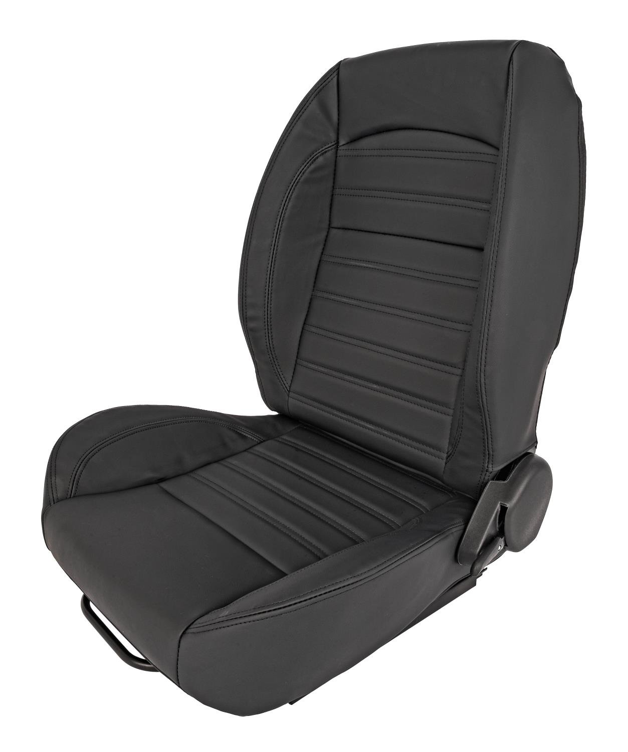 Retro Low Back Reclining Bucket Seat without Headrest, Left/Driver Side [Black]