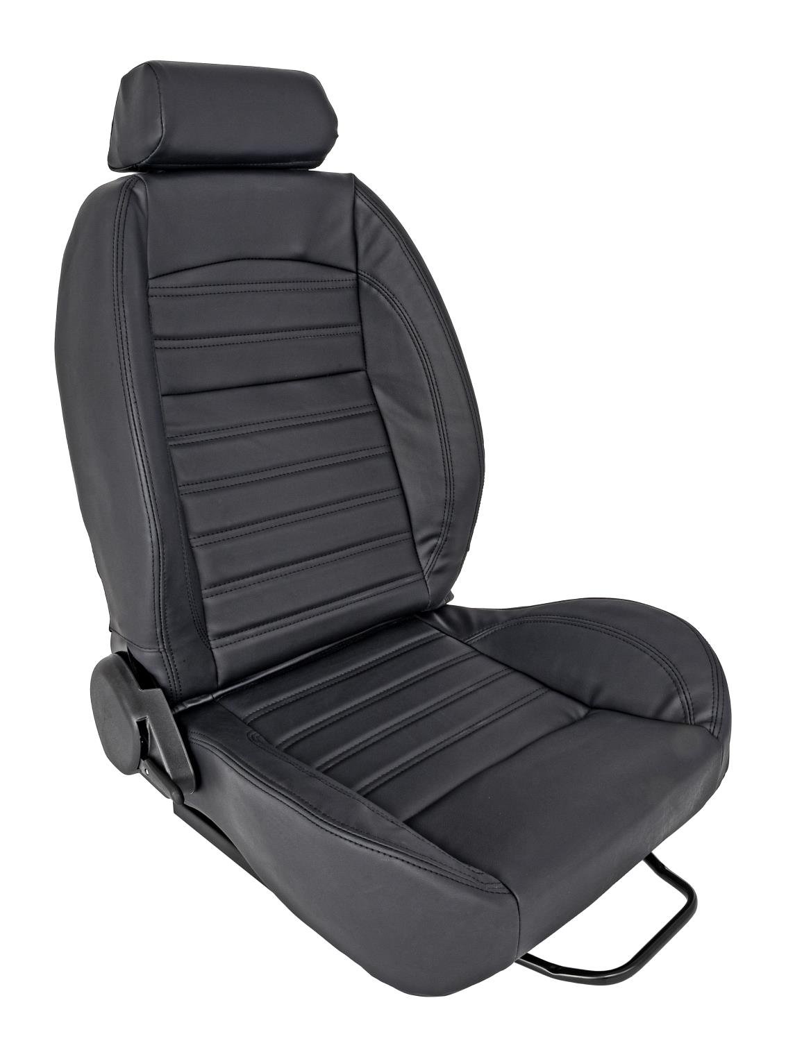 Retro Low Back Reclining Bucket Seat with Headrest, Right/Passenger Side [Black]