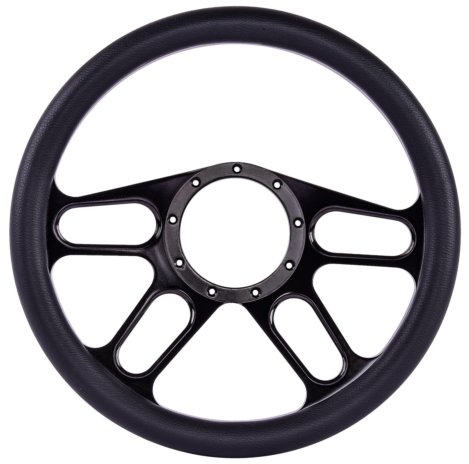 Black Billet Aluminum 14 in. Steering Wheel [Autocross Spoke Design]