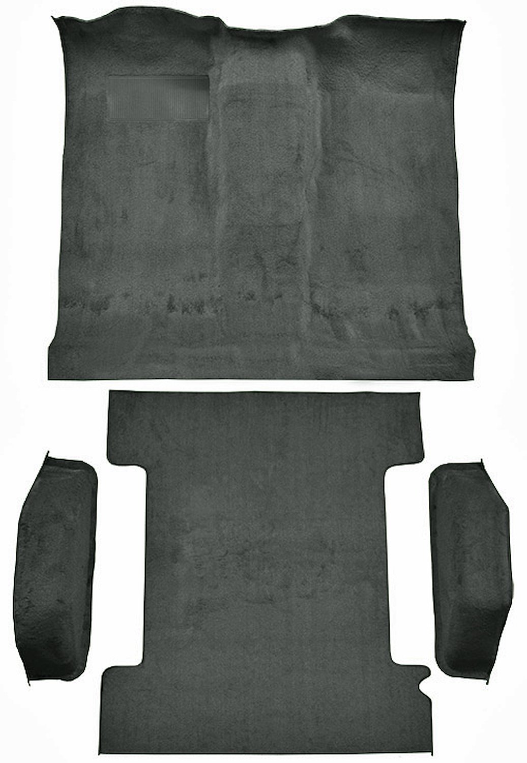 Molded Cut Pile Passenger and Cargo Area Carpet for 1974-1977 Chevy Blazer, GMC Jimmy [OE Jute Backing, 4-Piece, Dark Gray]