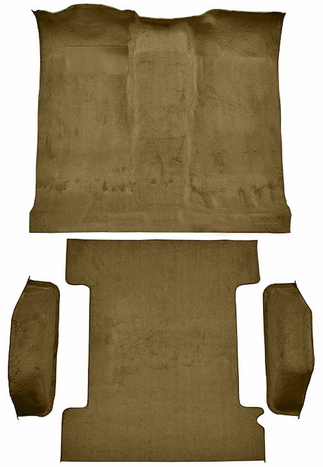 Molded Cut Pile Passenger and Cargo Area Carpet for 1974-1977 Chevy Blazer, GMC Jimmy [OE-Style Jute Backing, 4-Piece, Caramel]