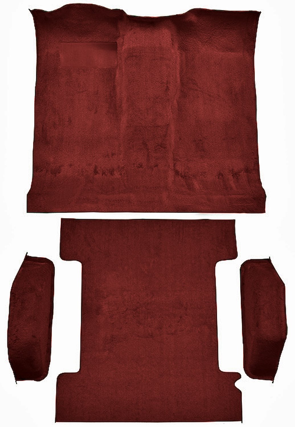 Molded Cut Pile Passenger and Cargo Area Carpet for 1974-1977 Chevy Blazer, GMC Jimmy [Mass Backing, 4-Piece, Oxblood]