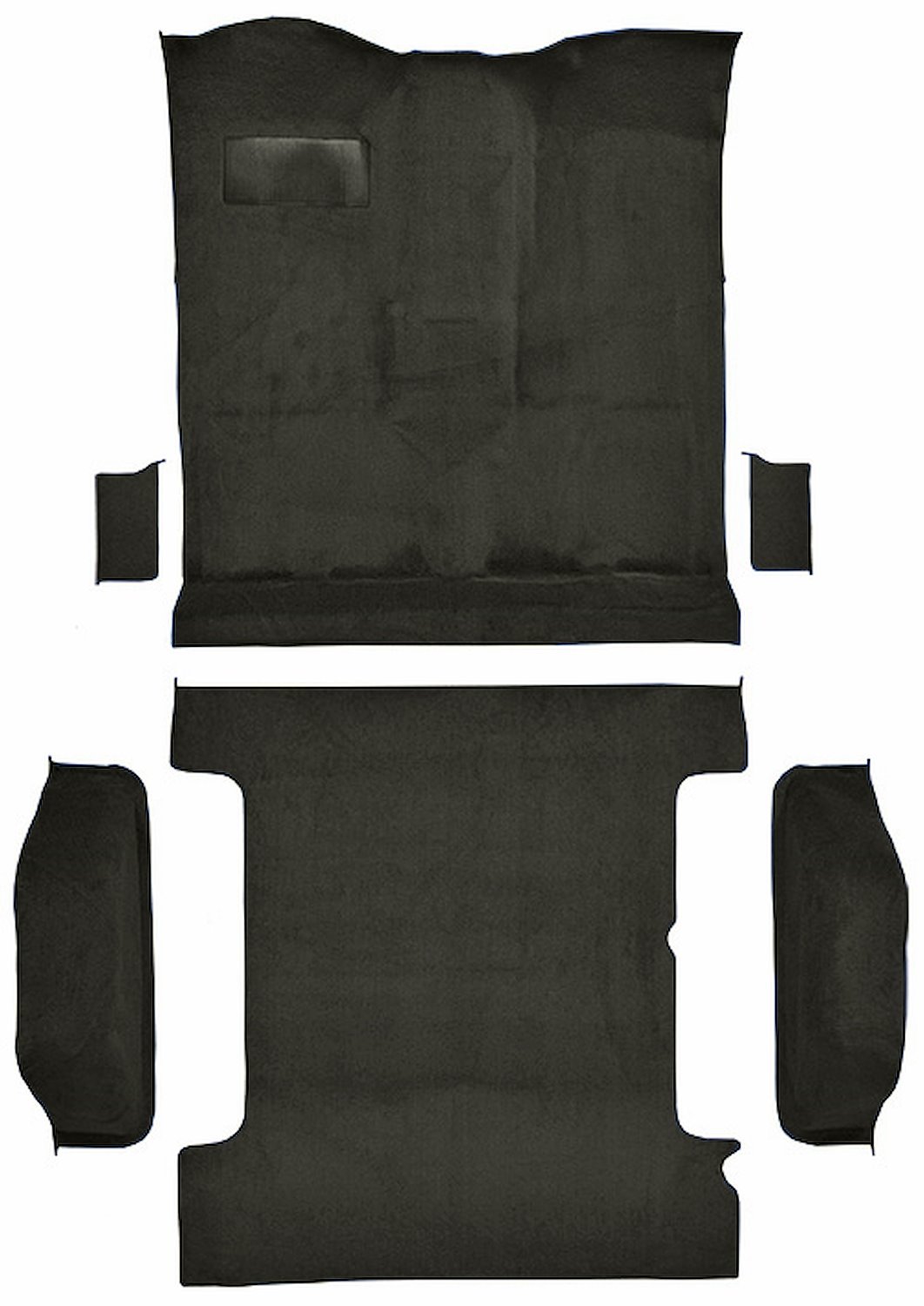 Molded Cut Pile Passenger and Cargo Area Carpet for 1978-1980 Chevrolet K5 Blazer, GMC Jimmy [Mass Backing, 6-Piece, Charcoal]