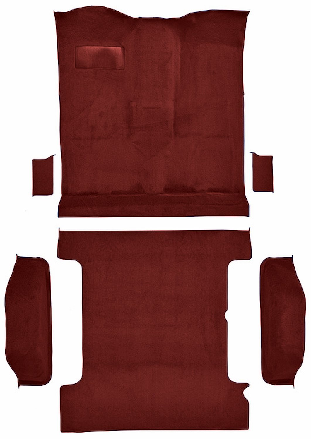 Molded Cut Pile Passenger and Cargo Area Carpet for 1978-1980 Chevrolet K5 Blazer, GMC Jimmy [Mass Backing, 6-Piece, Oxblood]