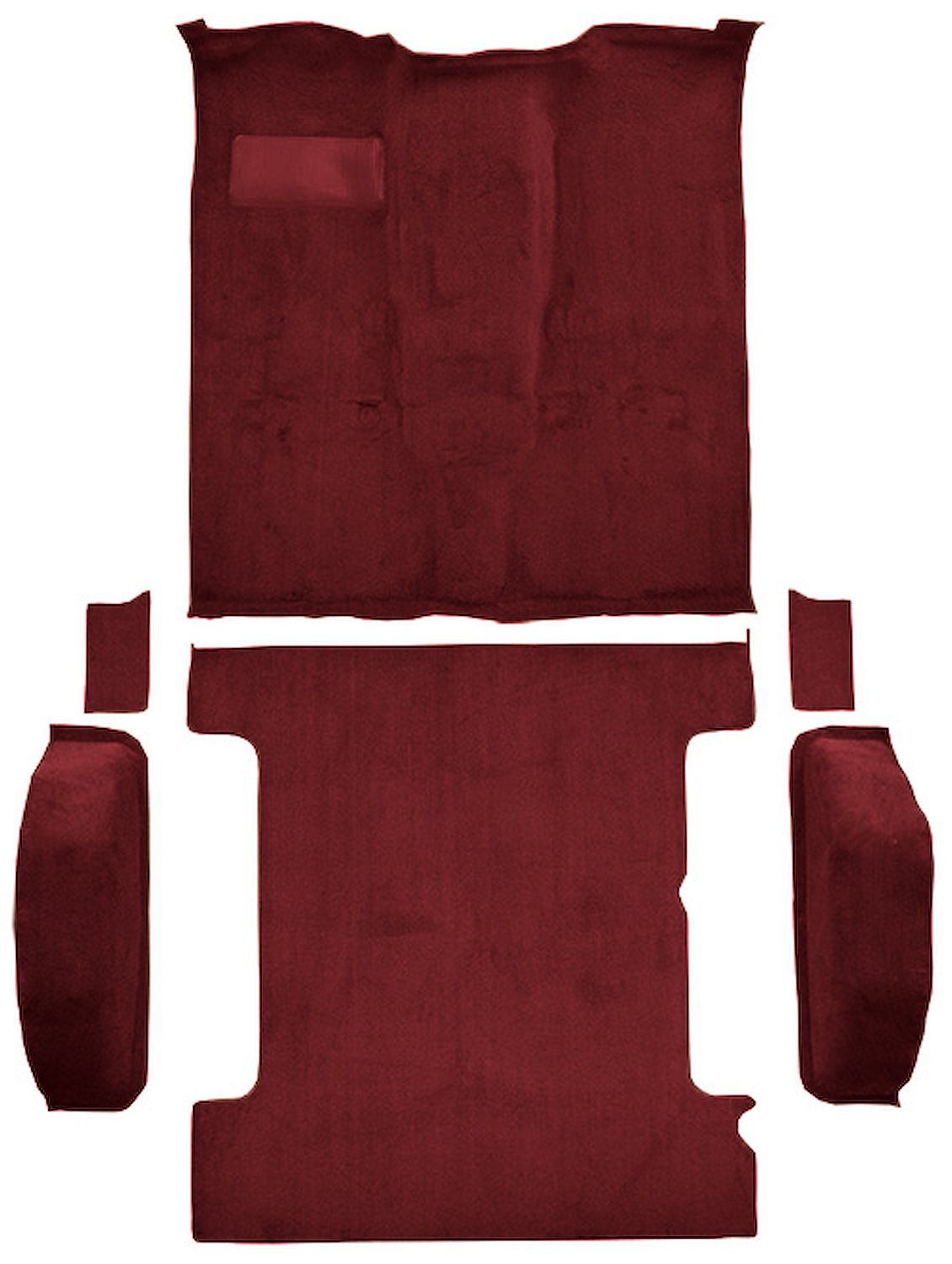 Molded Cut Pile Passenger and Cargo Area Carpet for 1981-1991 Chevrolet Blazer, GMC Jimmy [Mass Backing, 6-Piece, Maroon]