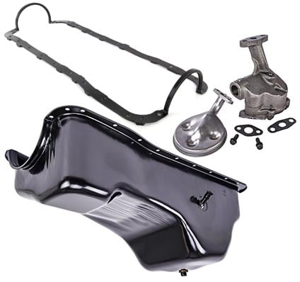 Stock-Style Replacement Oil Pan Kit for Select 1993-1997 Ford F-Series Trucks 460 ci/7.5L [Black]