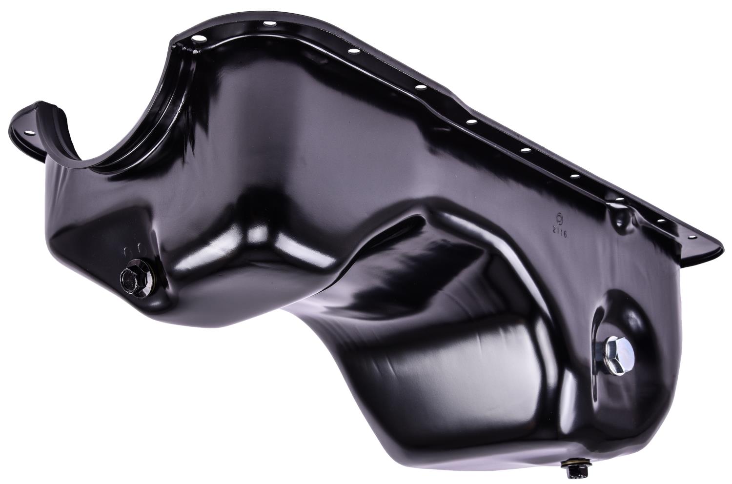 Stock-Style Replacement Oil Pan for 1979-1995 Ford Mustang 5.0L w/Low Oil Level Sensor Port [Black]