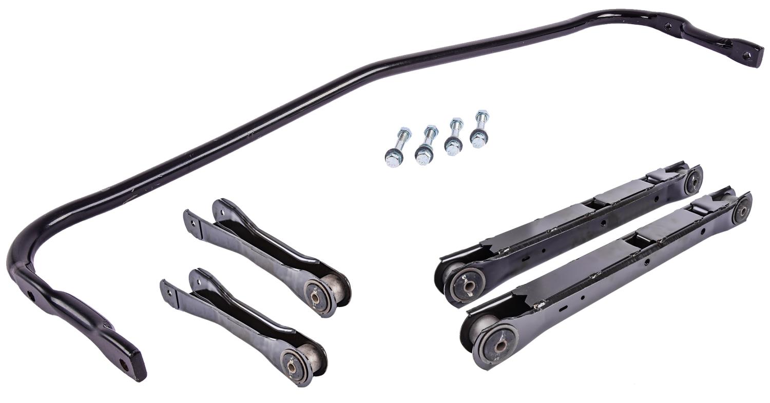 GM Rear Upper & Lower Control Arm w/OE Style Rubber Bushings and Sway Bar Kit for 1964-1967 GM A-Body, 10 Bolt Rear End