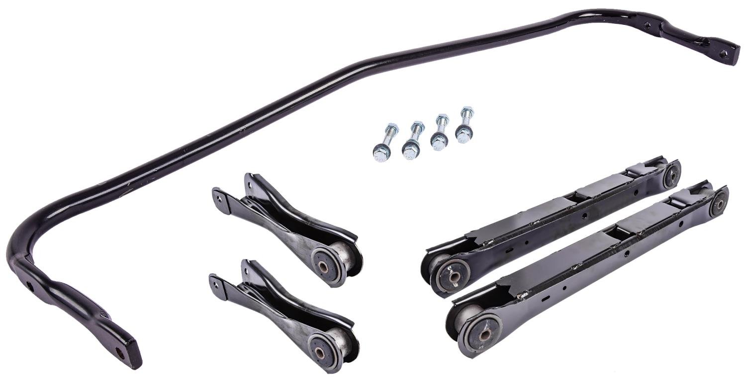 GM Rear Upper & Lower Control Arm w/OE Style Rubber Bushings and Sway Bar Kit for 1968-1972 GM A-Body, 12 Bolt Rear End