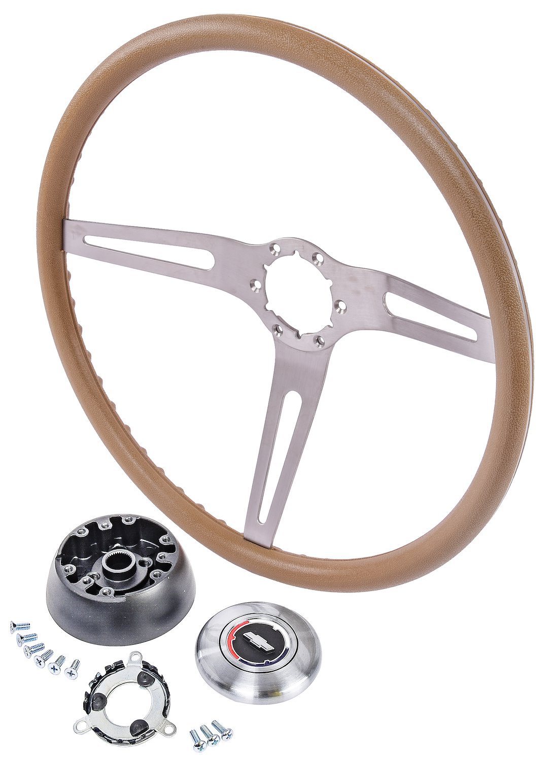 3-Spoke Comfort Grip Steering Wheel Kit Fits Select 1969-1972 Chevrolet Cars [Saddle Grip]