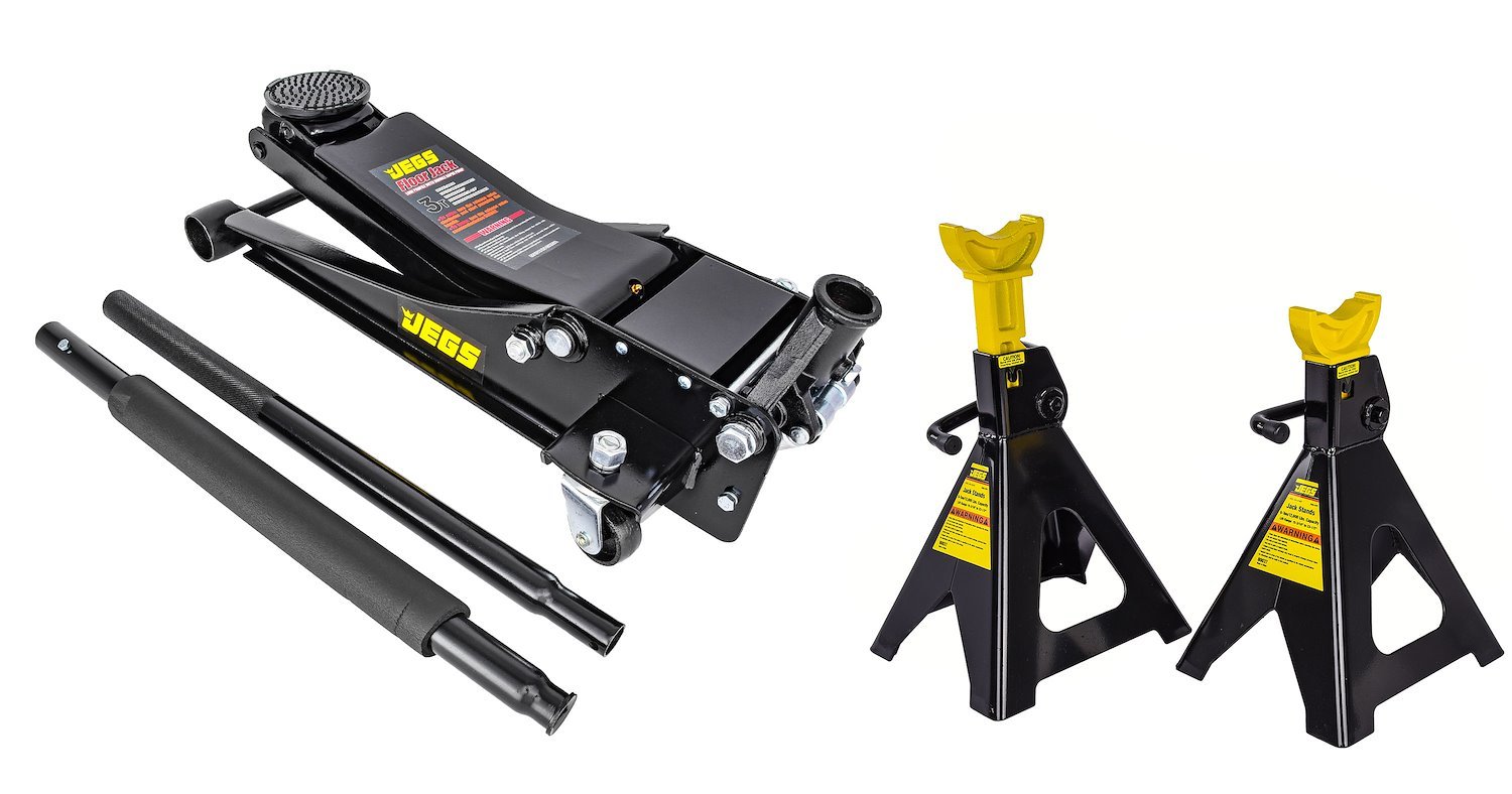 3-Ton Low-Profile Professional Floor Jack Kit with 6-Ton Capacity Jack Stands