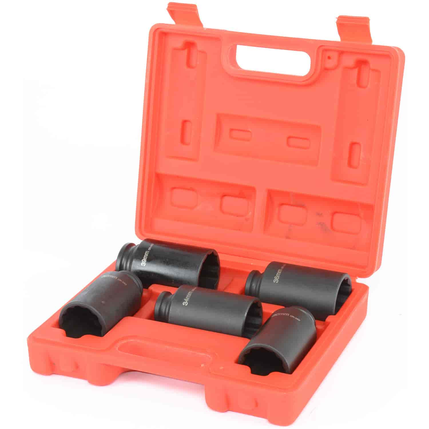 5-Piece 12 Point Axle Nut Socket Set