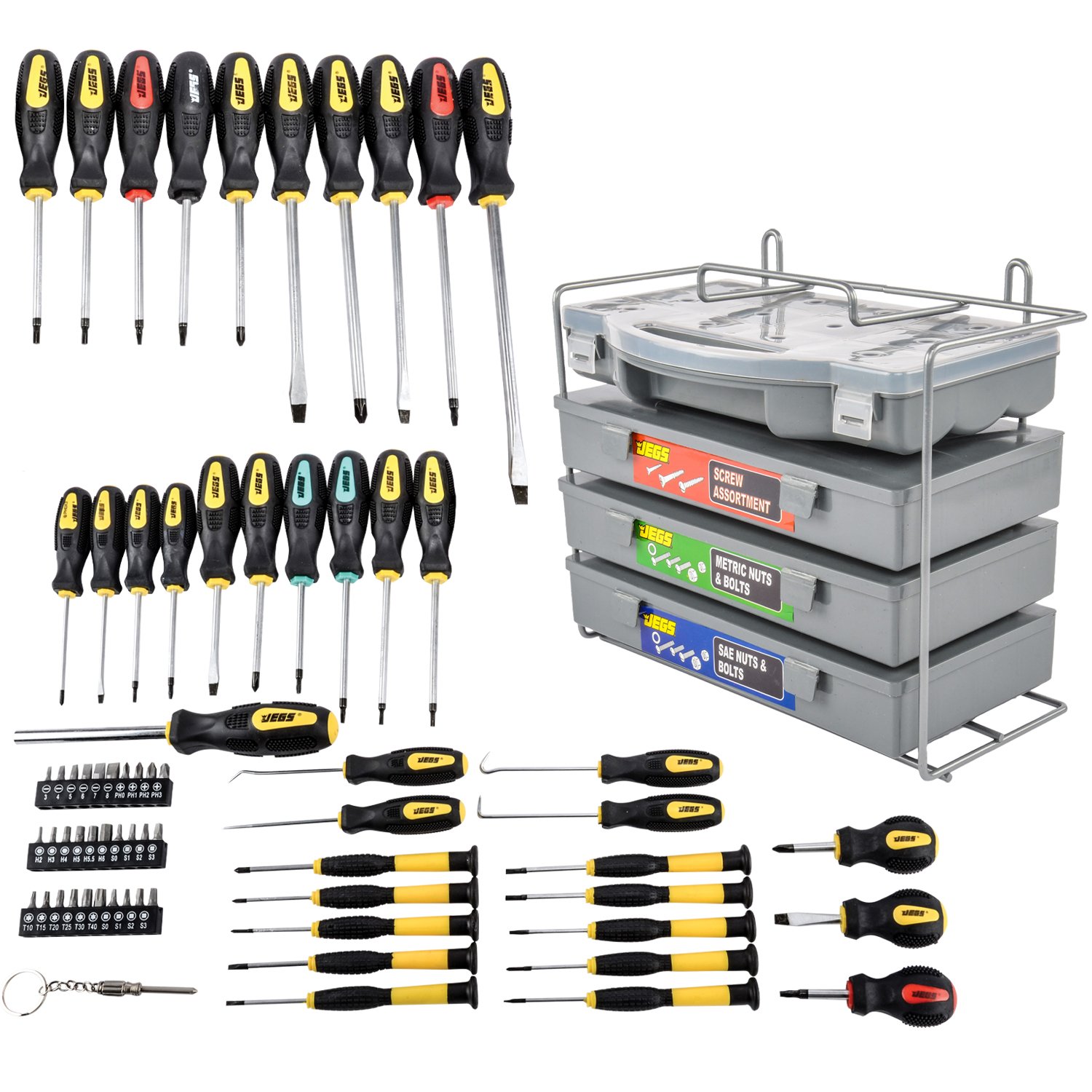 Screwdriver Set 69 Piece & Fastener Kit 1200 Piece