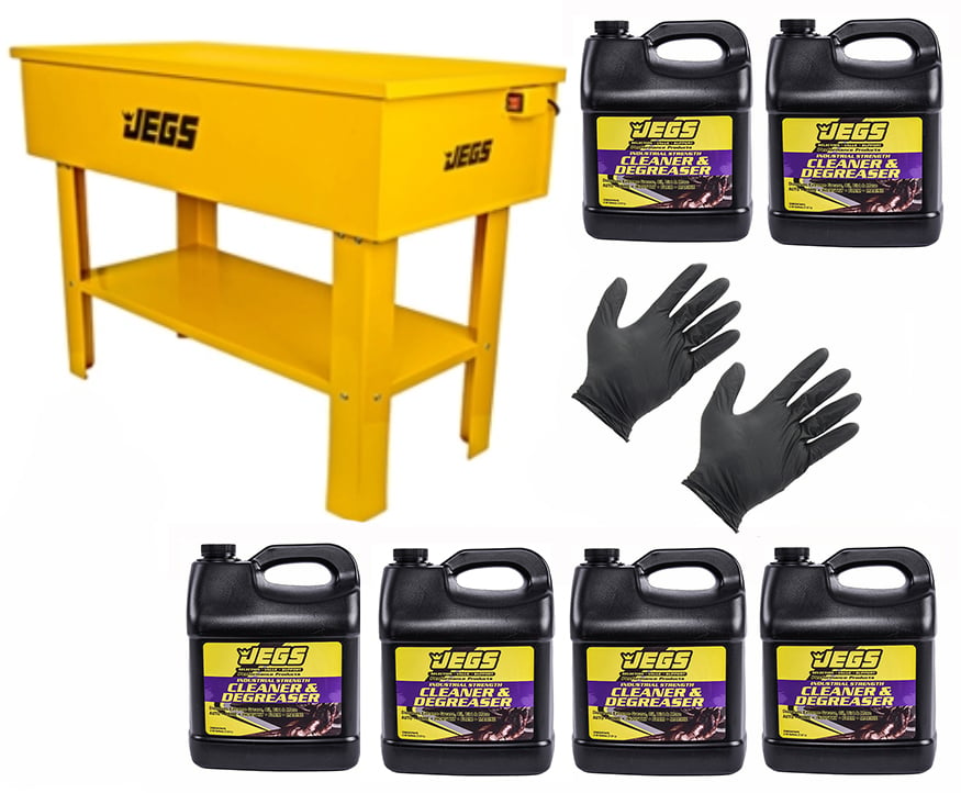 Parts Washer Kit with 6 Two Gallon Bottles of Cleaner/Degreaser & X-Large Gloves [40-Gallon Tank]