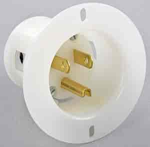 110 V Recessed Male Outlet Plug [Surface Mount - No Electrical Box Needed for Mounting]