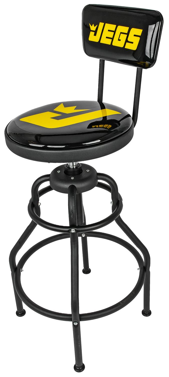 Adjustable Hydraulic Stool with Backrest [300 lb. Capacity]