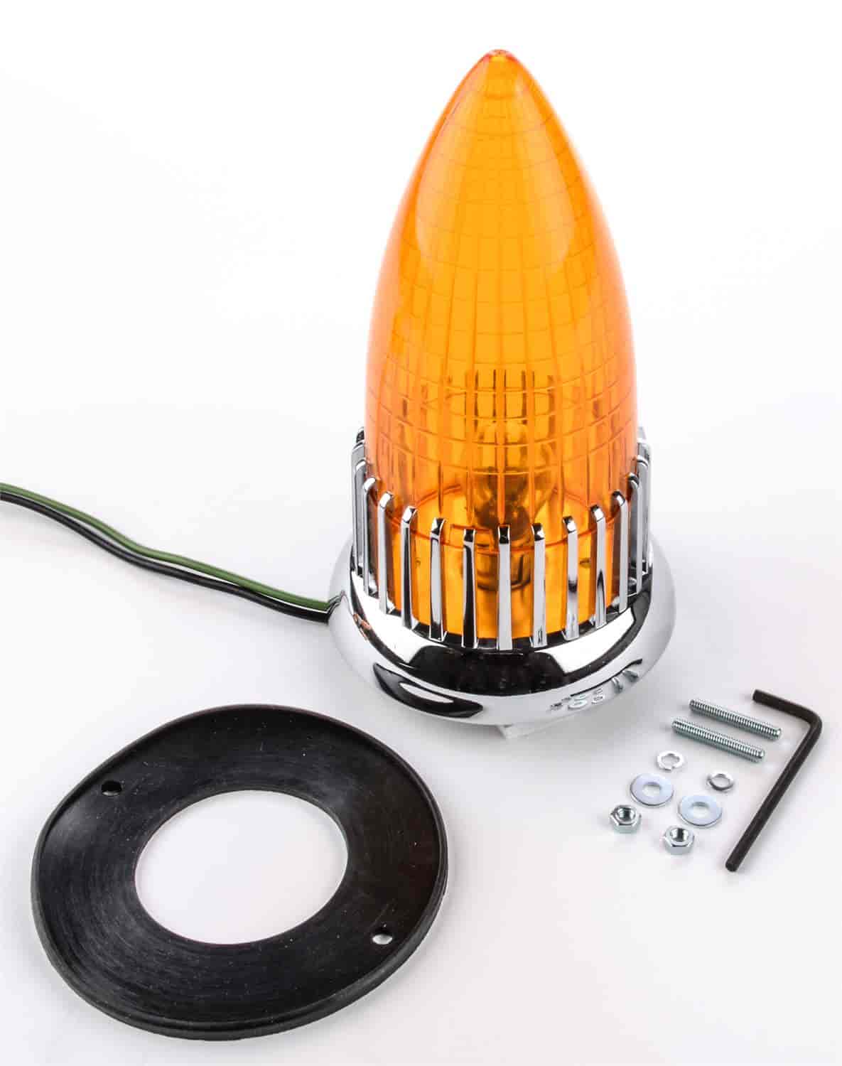 1959 Cadillac-Style Tail Light Amber Lens with Incandescent Bulb