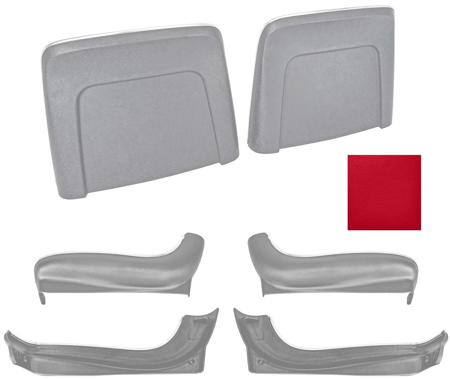 Seat Backs & Sides Kit Fits Select 1966 GM Models [Red]