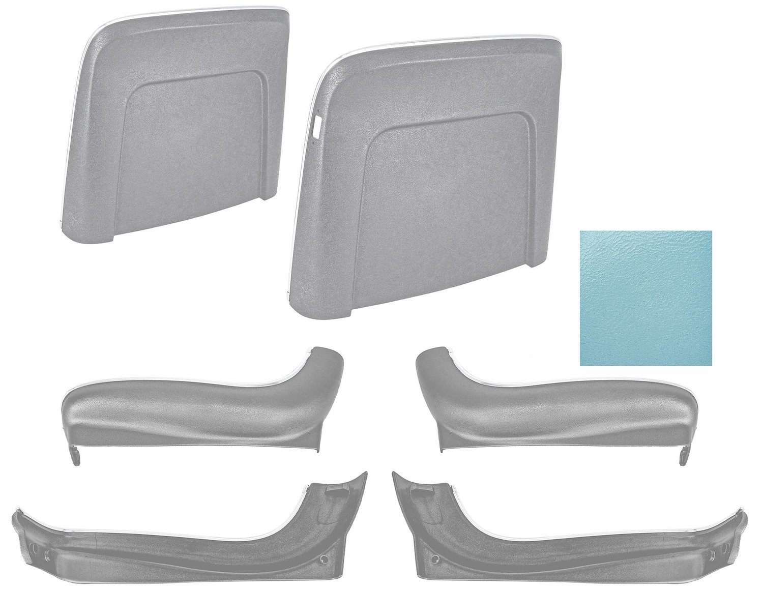 Seat Backs & Sides Kit Fits Select 1967 GM Models [Aqua]
