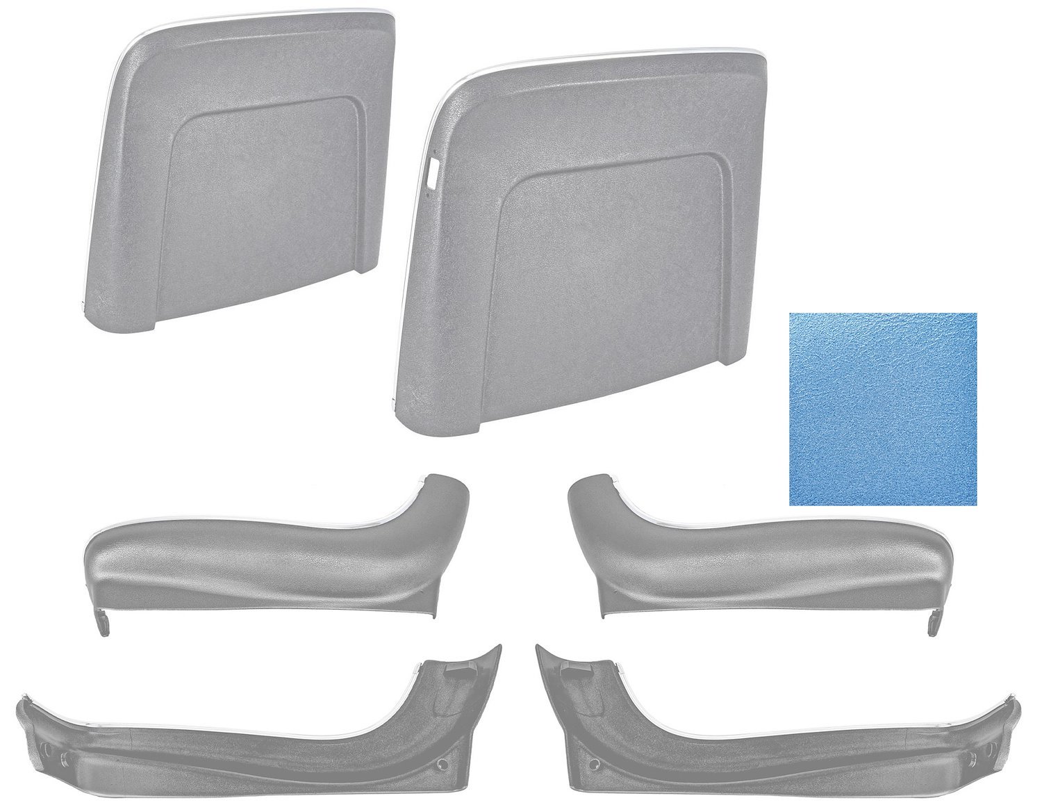 Seat Backs & Sides Kit Fits Select 1968 GM Models [Light Blue]
