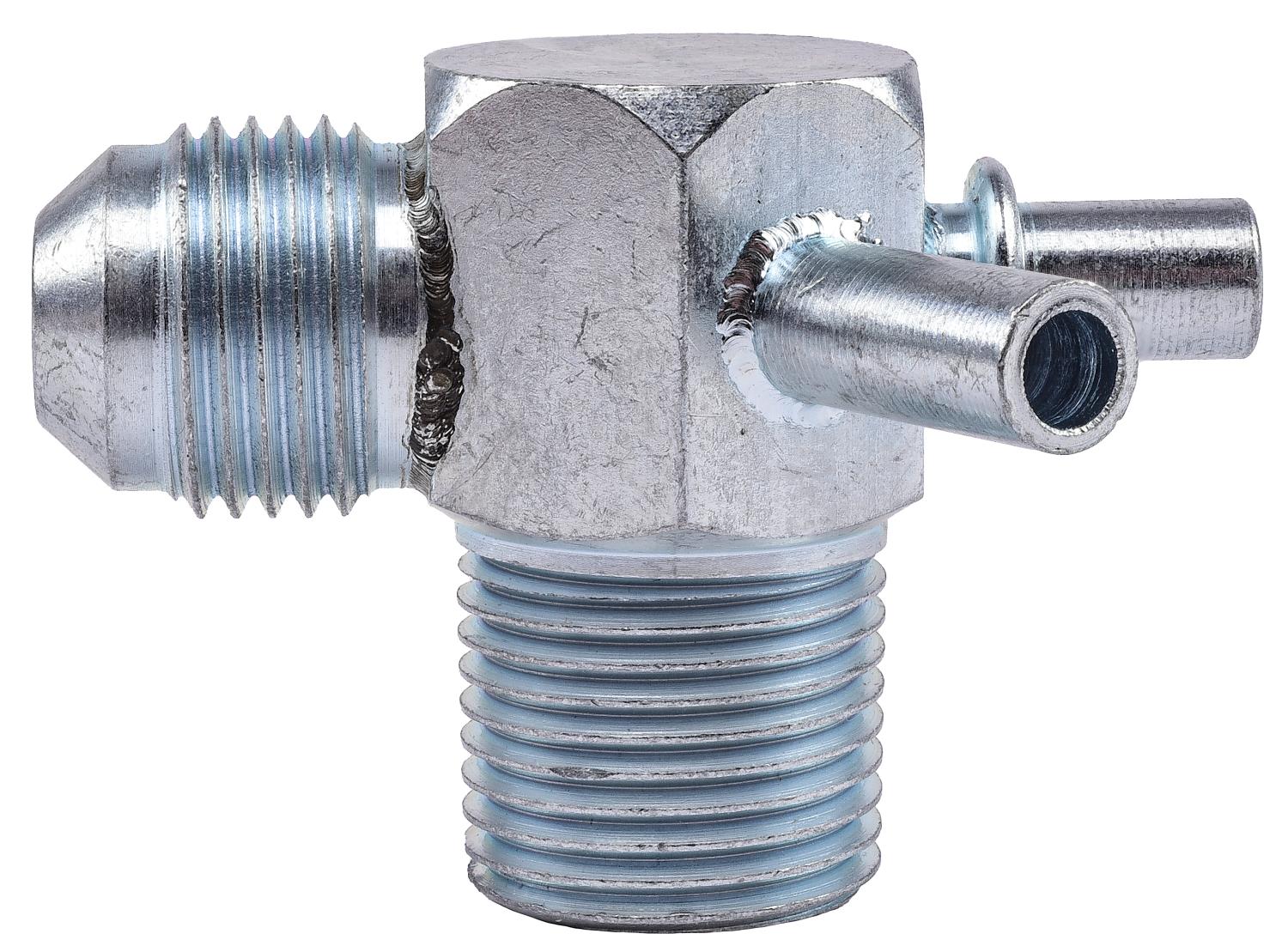 Power Brake Vacuum Fitting [3/8 in. NPT Male to 5/8 in.-18 Inverted Flare Male with (2) 1/4 in. Nipple Fittings]