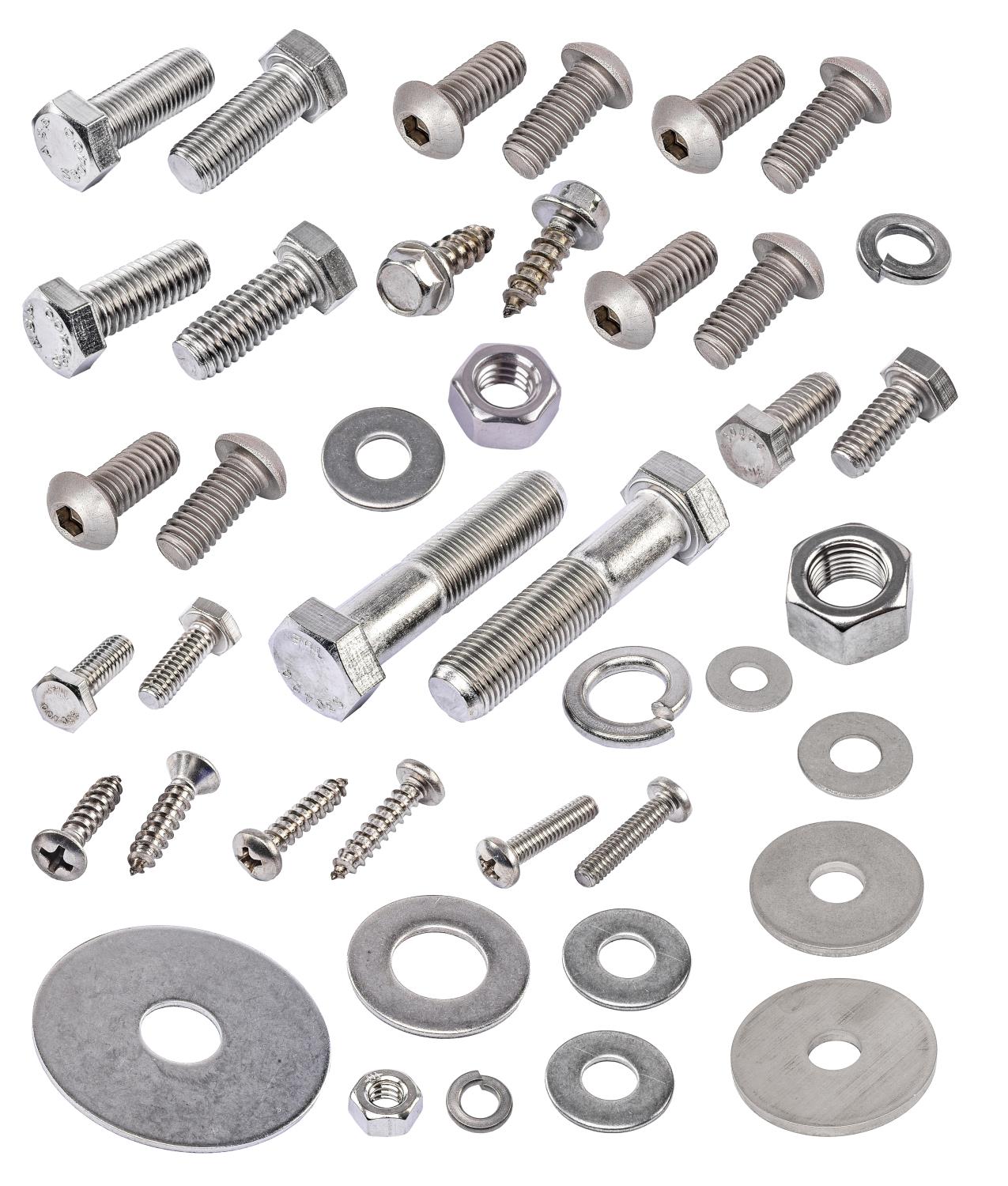 Front End Fastener Kit for 1955 (2nd Series)-1959 GM Truck, Sedan Delivery, Suburban [Button-Head, Stainless Steel]