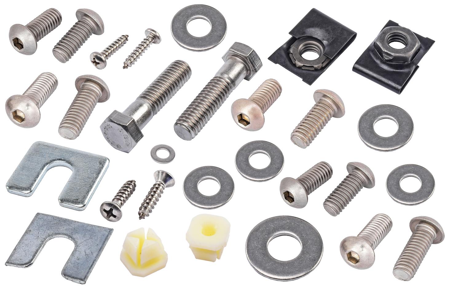 Front End Fastener Kit for 1967-1972 GM Truck, Blazer, Jimmy, Suburban [Button-Head Style, Natural Stainless Steel]