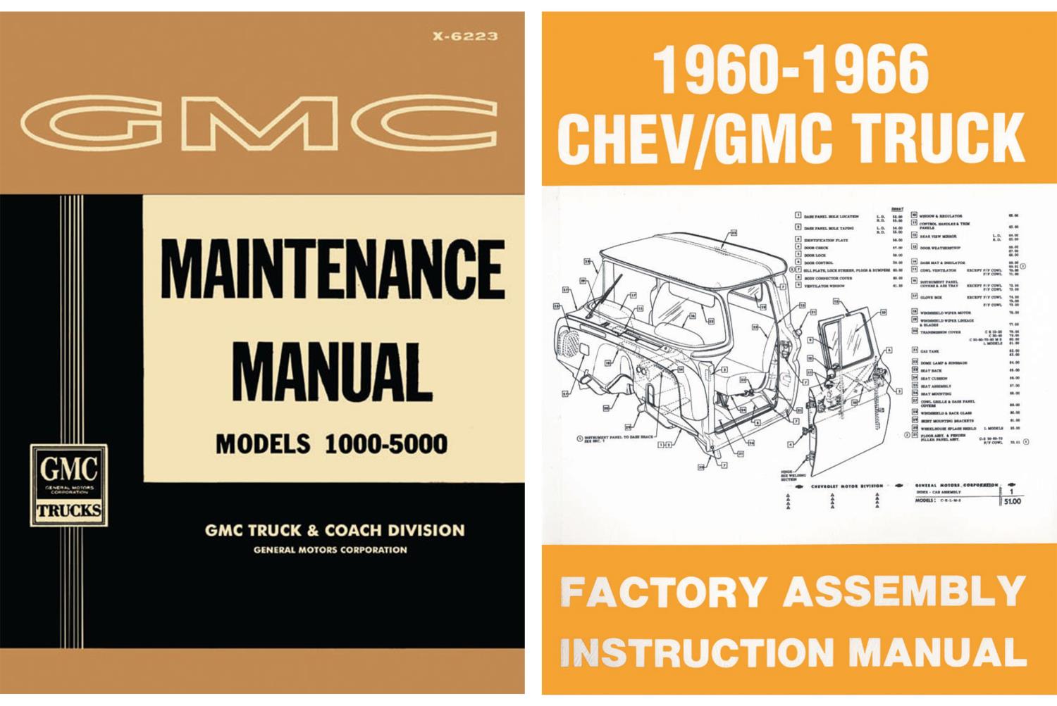 Shop and Assembly Manual Set for 1962 GMC Trucks