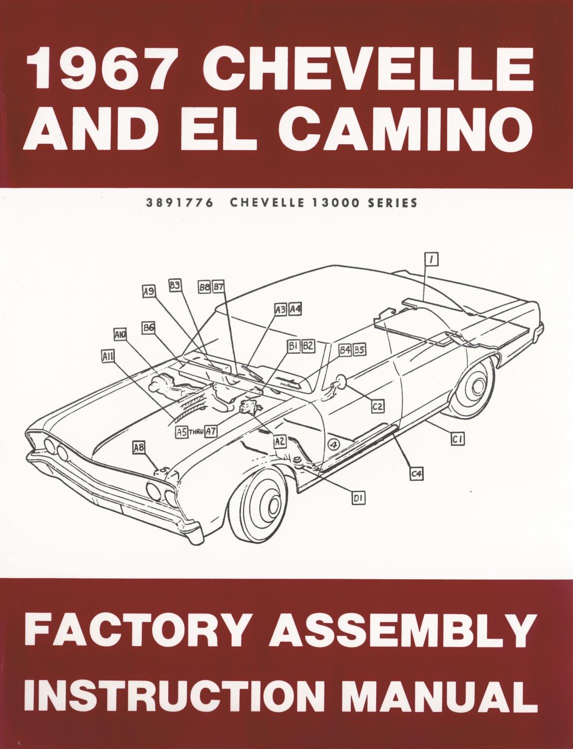 Factory Assembly Instruction Manual for 1967 Chevrolet Chevelle and El Camino
