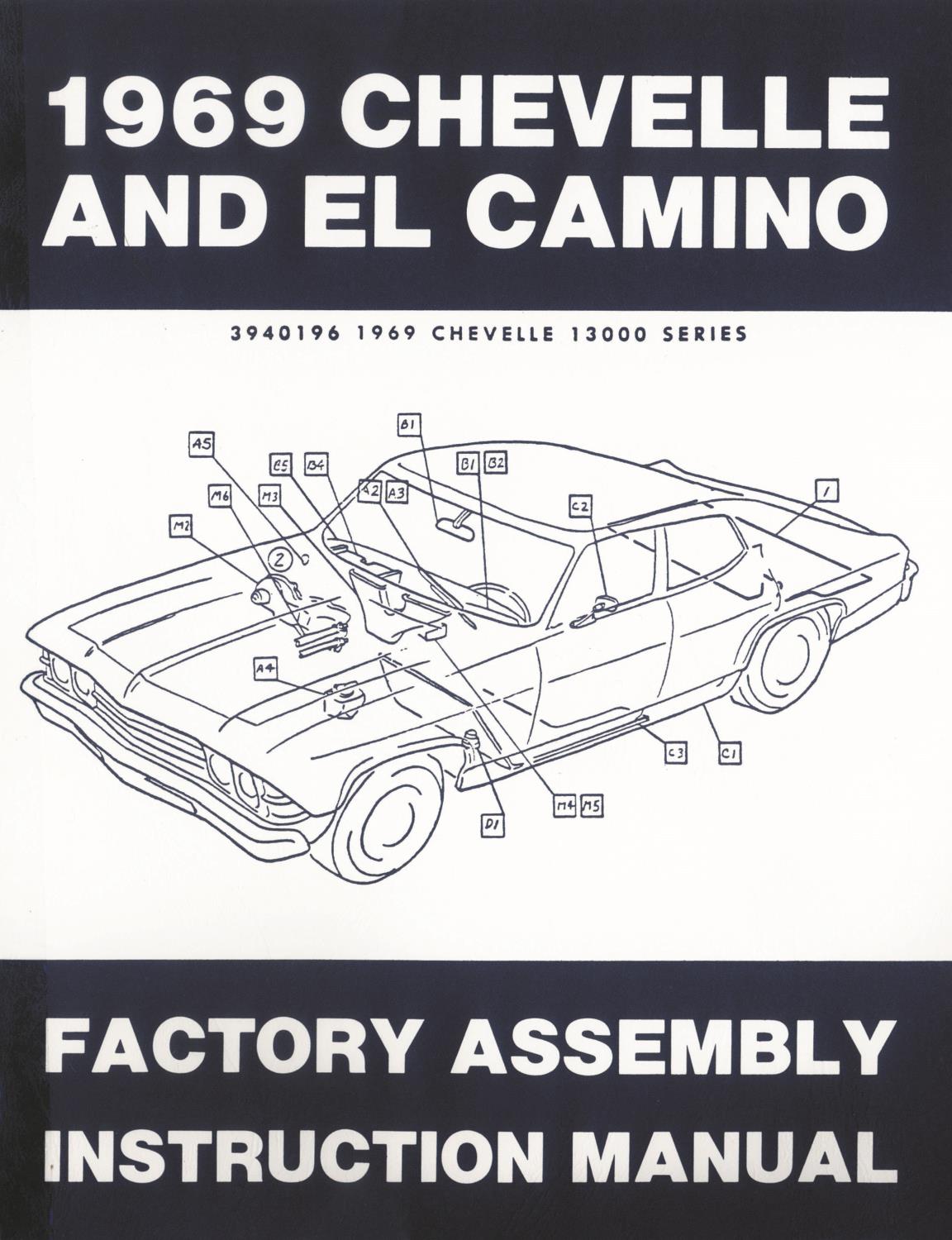 Factory Assembly Instruction Manual for 1969 Chevrolet Chevelle and El Camino