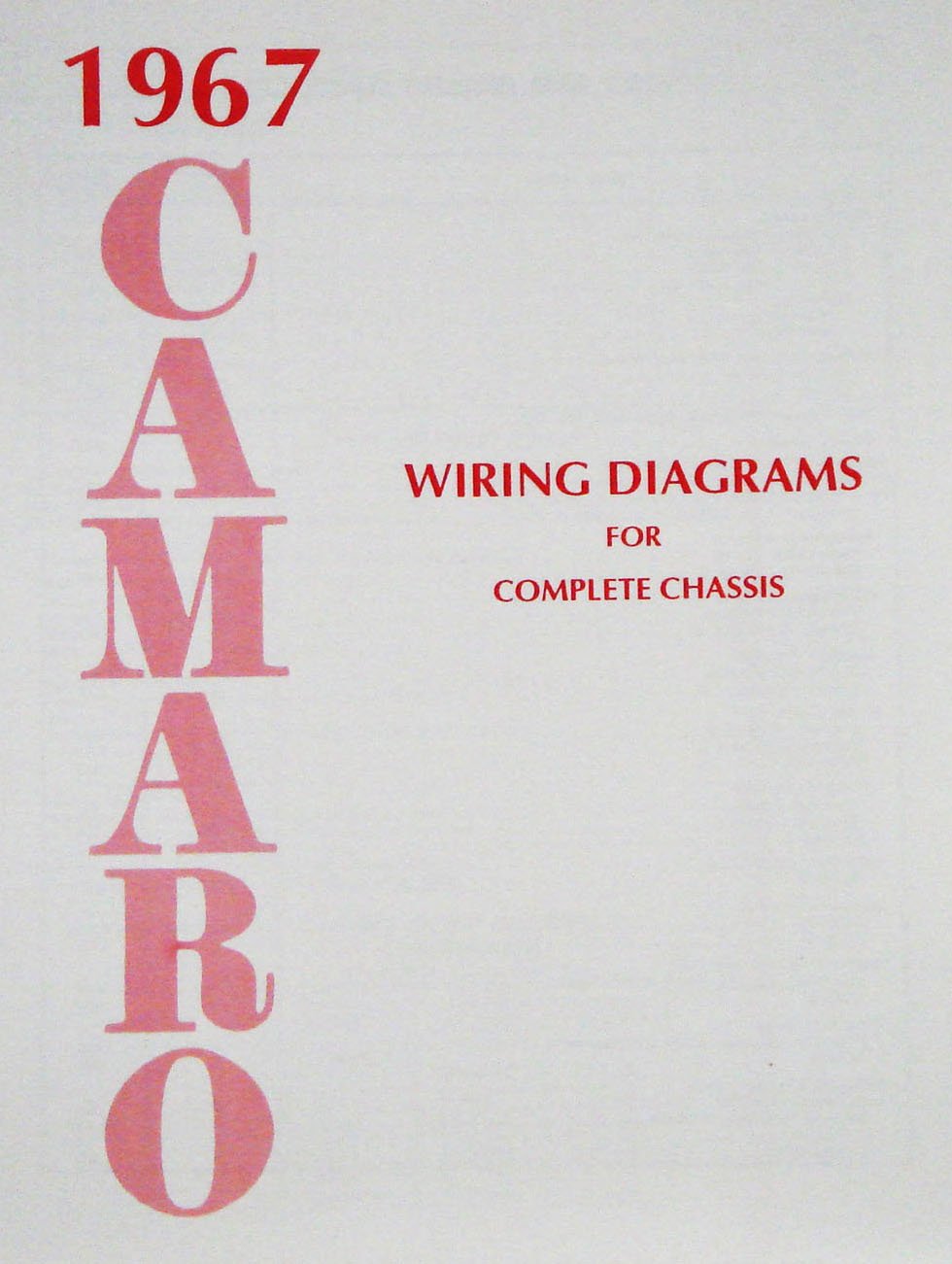 Wiring Diagram Manual for 1967 Chevrolet Camaro