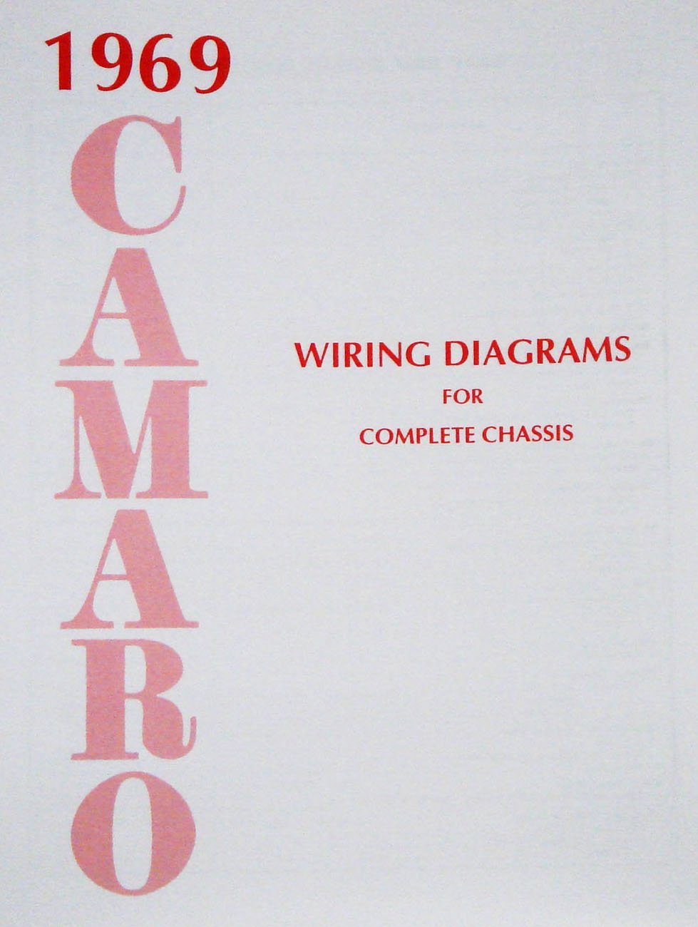 Wiring Diagram Manual for 1969 Chevrolet Camaro
