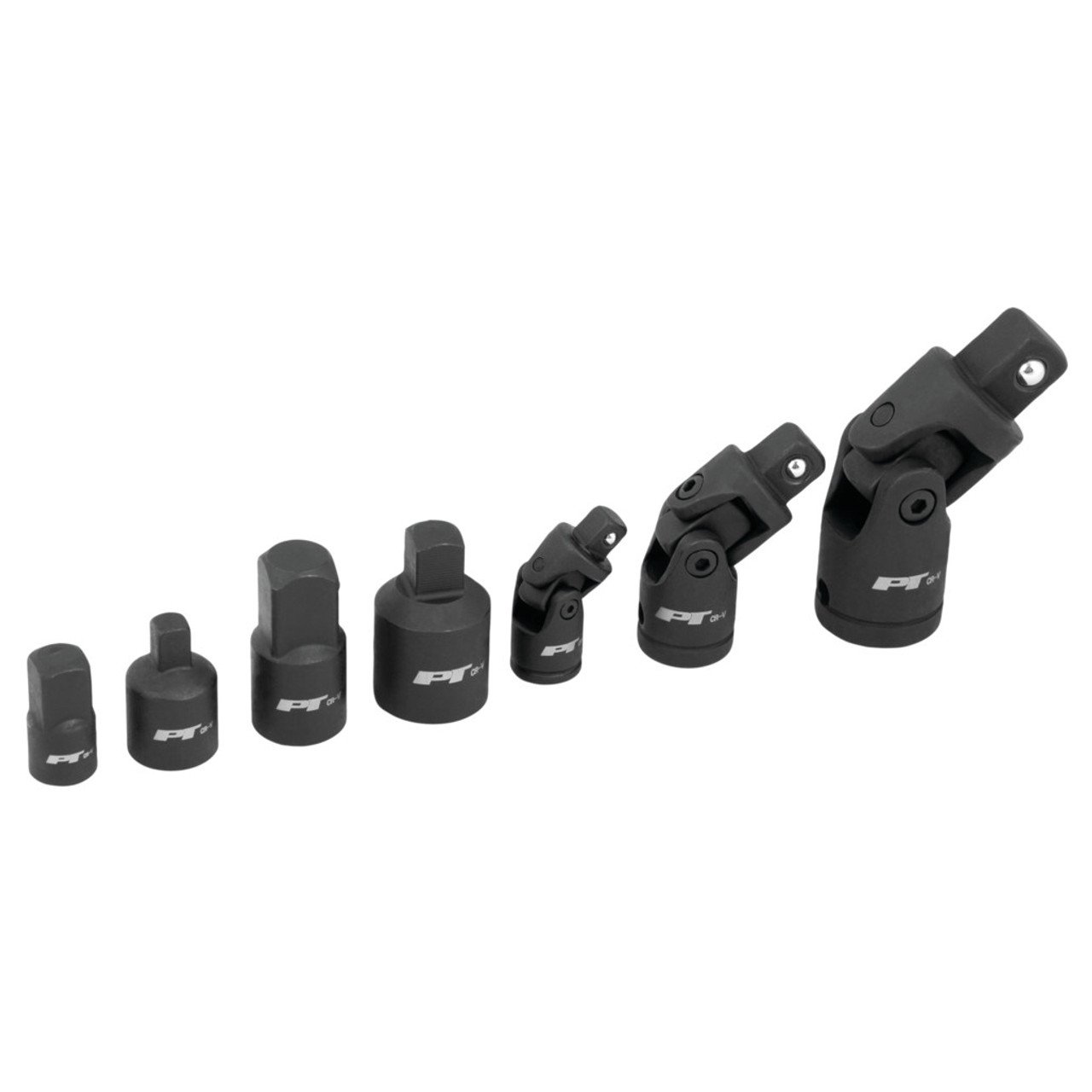 Impact Socket Adapter and U-Joint Socket Set, 1/4 in., 3/8 in. & 1/2 in. Drives [7-Piece, Black]