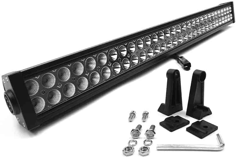 CREE LED Double Row Light Bar with Chrome Light Panel [30 in. Straight]