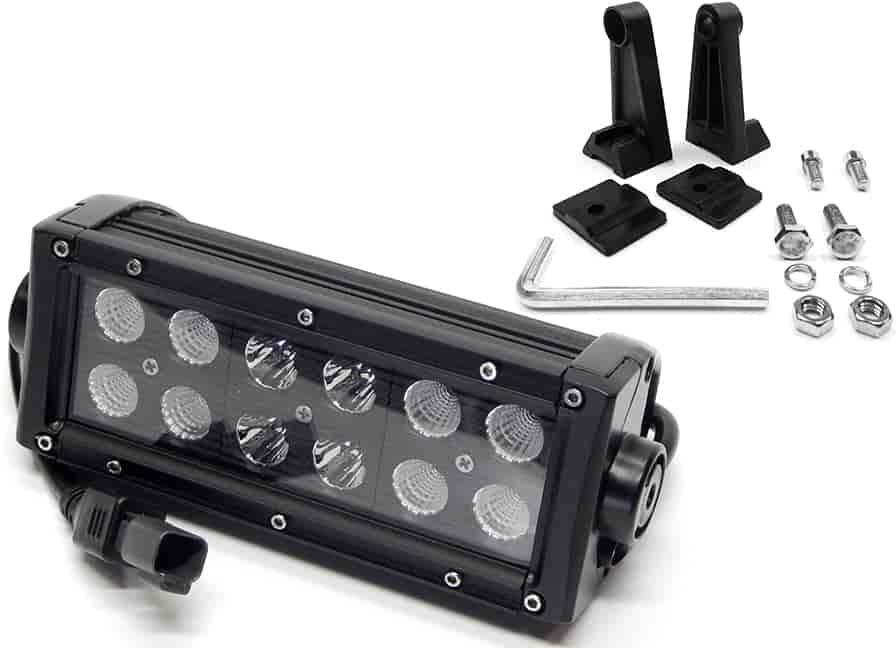 CREE LED Double Row Light Bar with Black Light Panel [6 in. Straight]