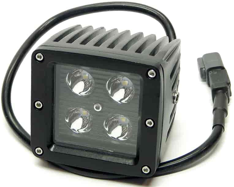 CREE LED Spot Light with Black Light Panel [3 in. Cube, Bracket Mounted, Black]
