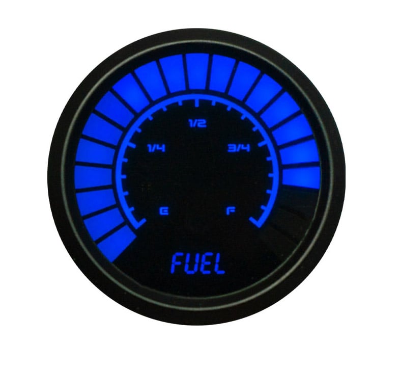 LED Analog Bar graph Fuel Level Gauge with Black Bezel [Blue]