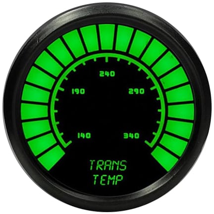 LED Analog Bar graph Transmission Temperature Gauge with Black Bezel [Green]