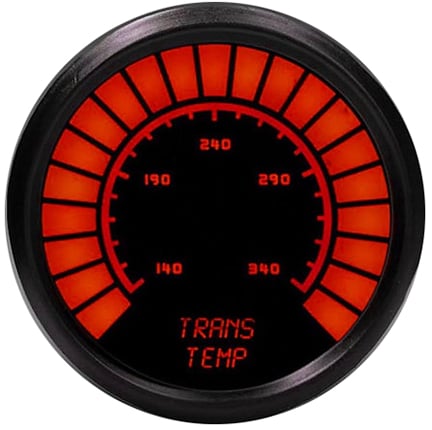 LED Analog Bar graph Transmission Temperature Gauge with Black Bezel [Red]