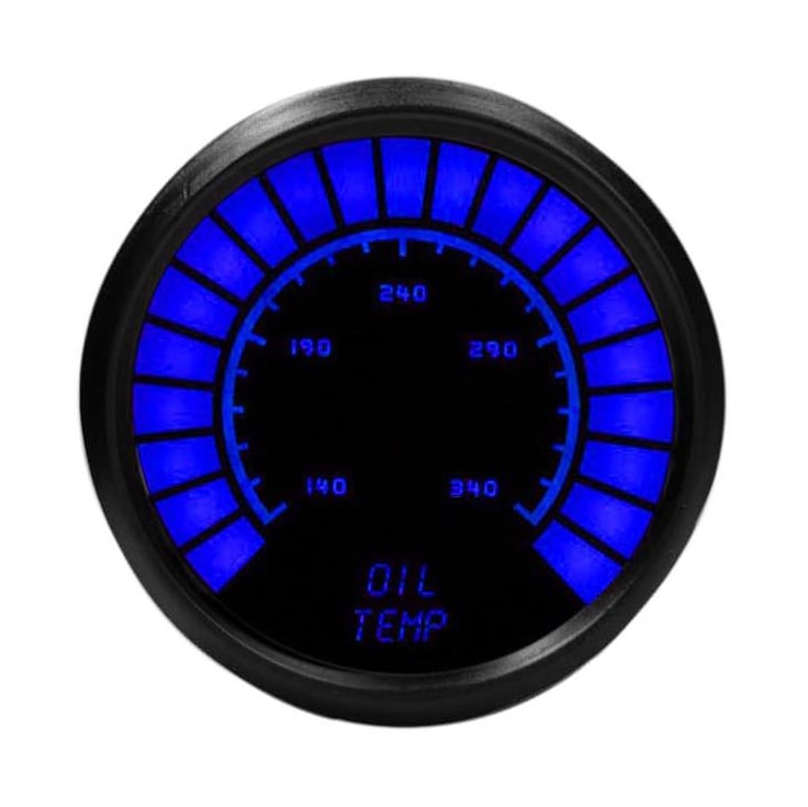 Universal LED Analog Bargraph Oil Temperature Gauge [Blue]