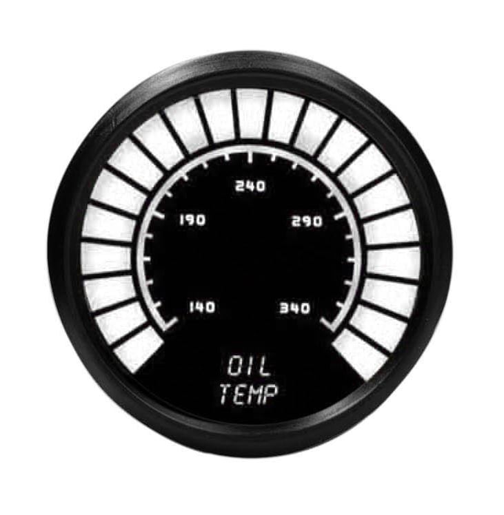Universal LED Analog Bargraph Oil Temperature Gauge [White]